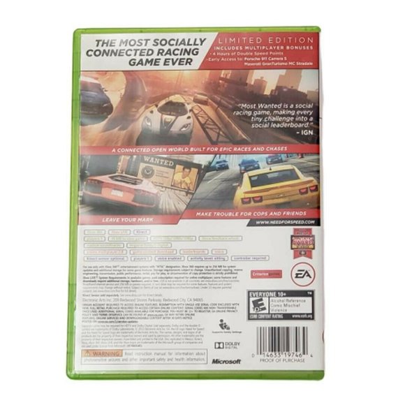 Xbox 360 Need for Speed Most Wanted Limited Edition Video Game 2012 - Picture 3 of 3